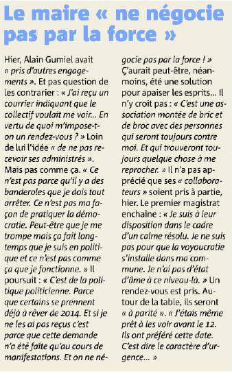 Extrait Nice-matin du 29/11/12